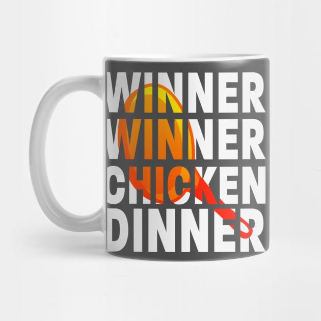 Winner Winner Chicken Dinner Frying Pan Skillet Silhouette by NearlyNow